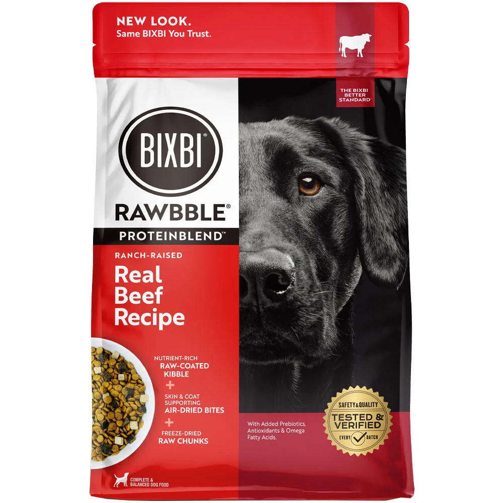 Bixbi Rawbble Proteinblend Ranch-Raised Real Beef Recipe Dry Dog Food - Front