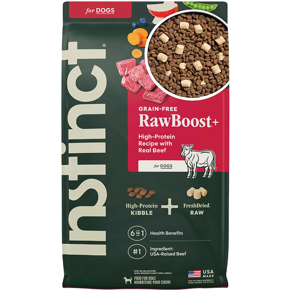 Instinct Grain-Free RawBoost+ High-Protein Recipe w/ Real Beef Dry Dog Food - Front