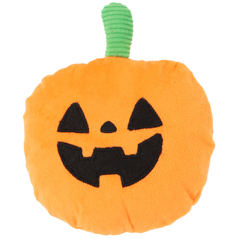Patchwork Pet Pumpkin Halloween Plush Dog Toy - Front