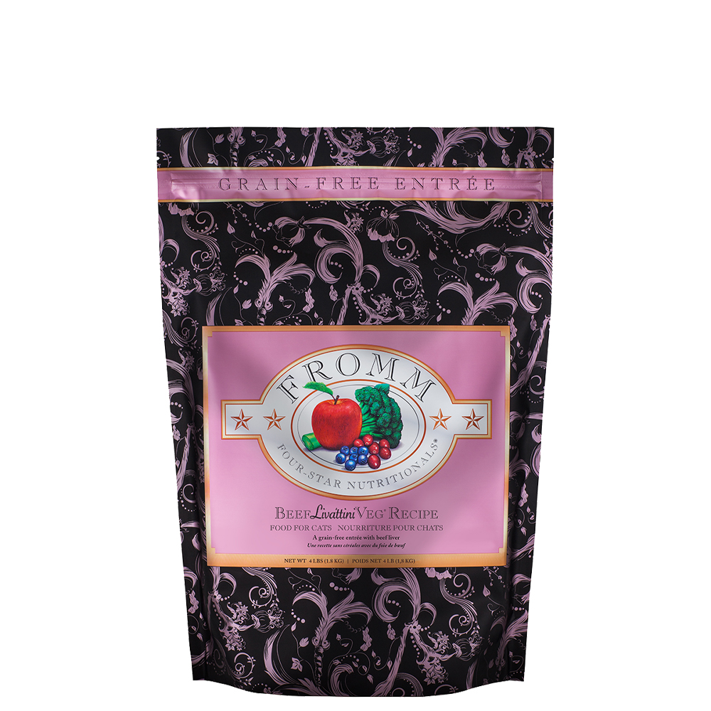 Fromm Four-Star Beef Liváttini Veg Dry Cat Food - Front, 4 lb