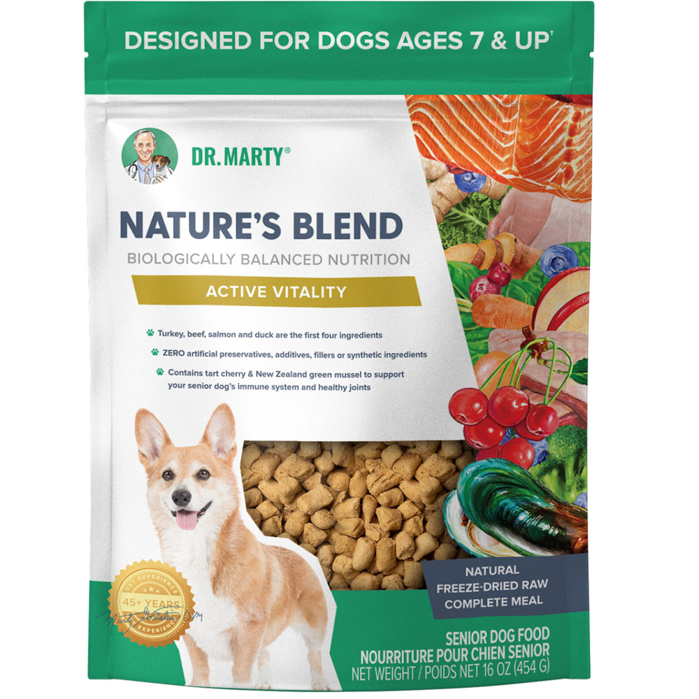 Dr. Marty Nature's Blend Active Vitality Freeze Dried Raw Senior Dog Food - Front