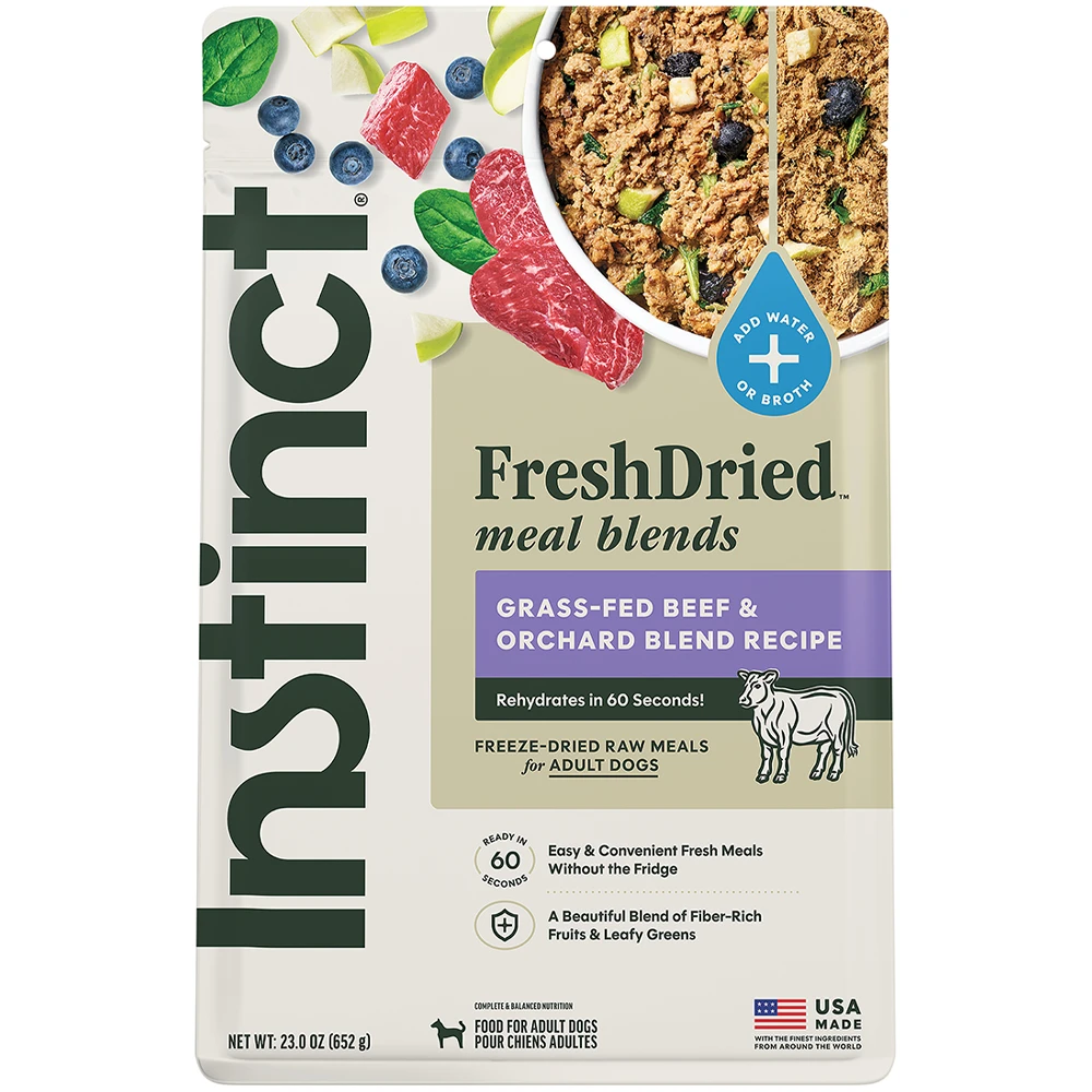 Instinct FreshDried Meal Blends Grass-Fed Beef & Orchard Blend Recipe Freeze-Dried Adult Dog Food - Front