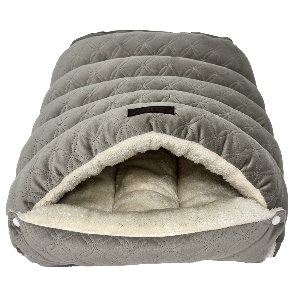 Pure Comfort Gray Sleeping Bag Pet Bed - Front