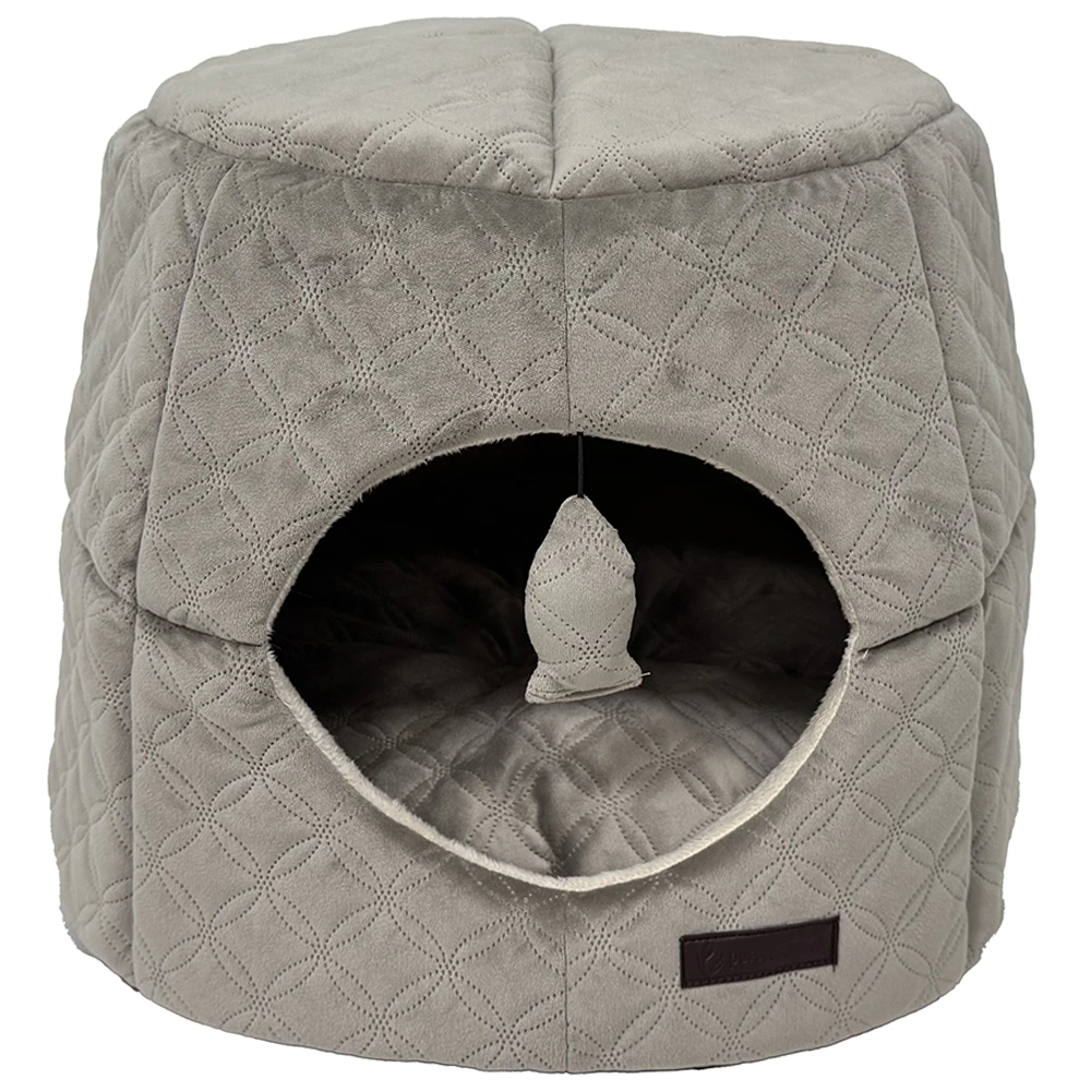 Pure Comfort Gray Cube Cat Bed - Front