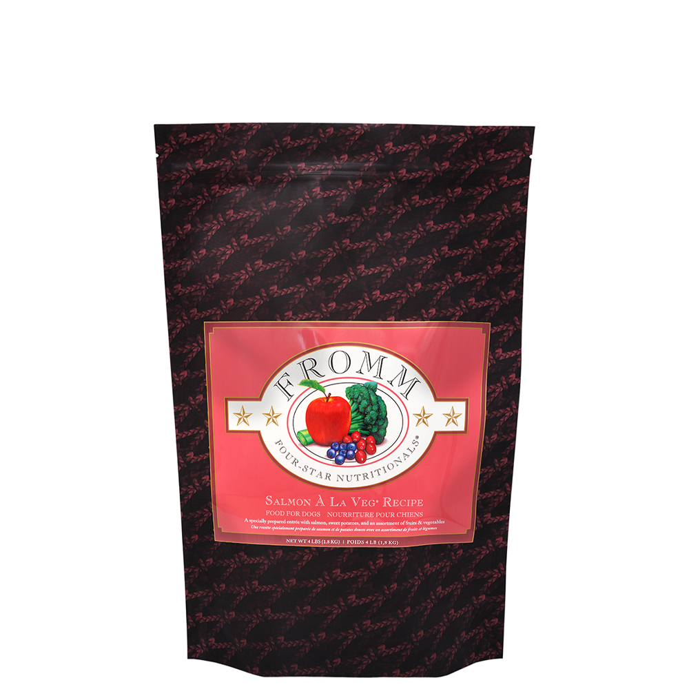 Fromm Four-Star Salmon À La Veg Dry Dog Food - Front, 4 lb