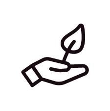 Icon of hand with leaf