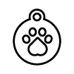 Icon of dog tag with paw