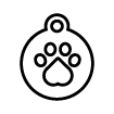 Icon of dog tag with paw