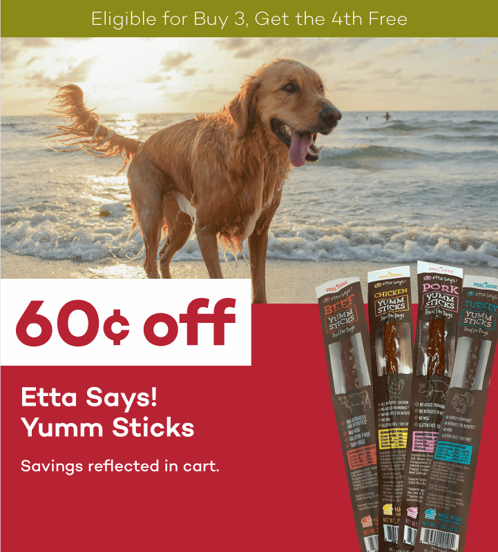 Eligible for Buy 3, Get the 4th Free 60¢ off Etta Says! Yumm Sticks Savings reflected in cart.