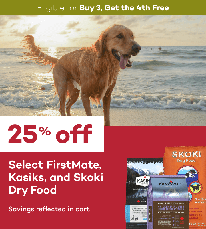 Eligible for Buy 3, Get the 4th Free 25% off Select FirstMate, Kasiks, and Skoki Dry Food Savings reflected in cart.