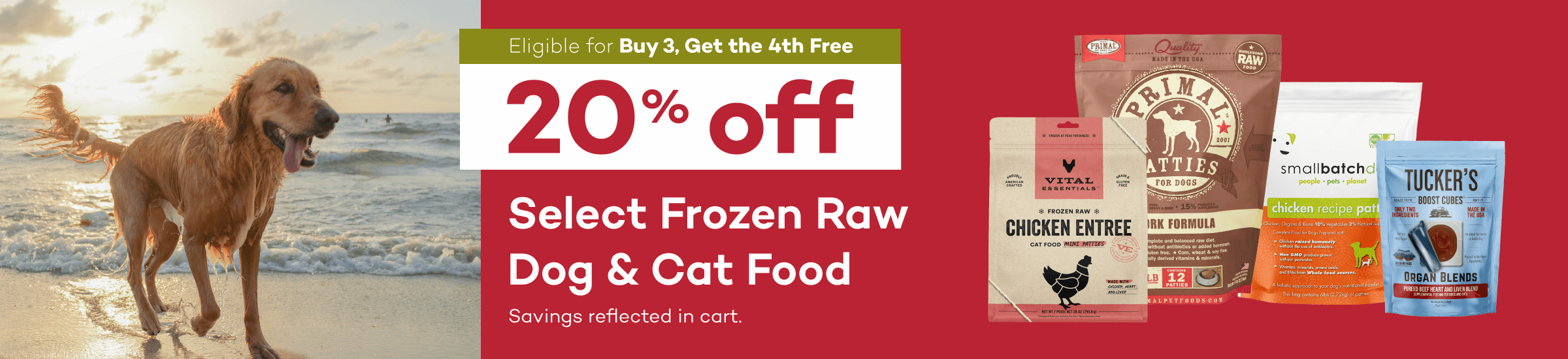 Eligible for Buy 3, Get the 4th Free 20% off Select Frozen Raw Dog & Cat Food Savings reflected in cart.