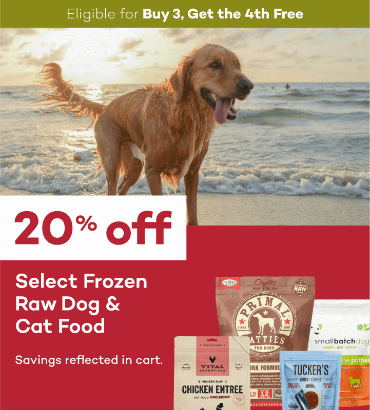 Eligible for Buy 3, Get the 4th Free 20% off Select Frozen Raw Dog & Cat Food Savings reflected in cart.