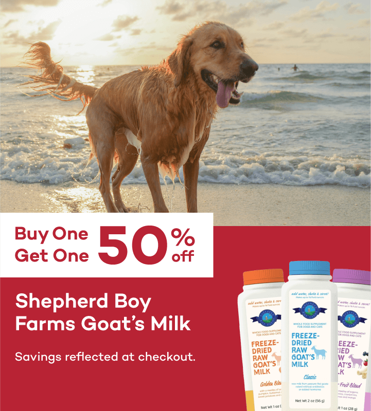 Buy One Get One 50% off Shepherd Boy Farms Goat’s Milk Savings reflected at checkout.