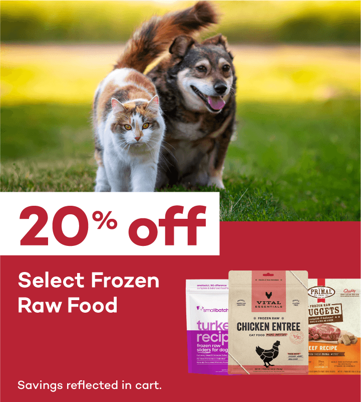 20% off Select Frozen Raw Food. Savings reflected in cart.