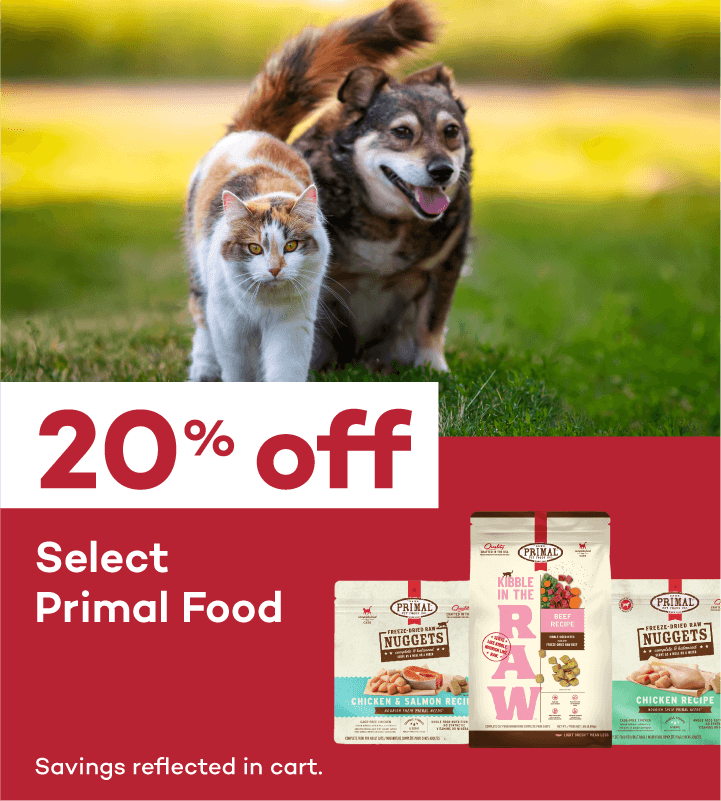 20% off Select Primal Food. Savings reflected in cart.