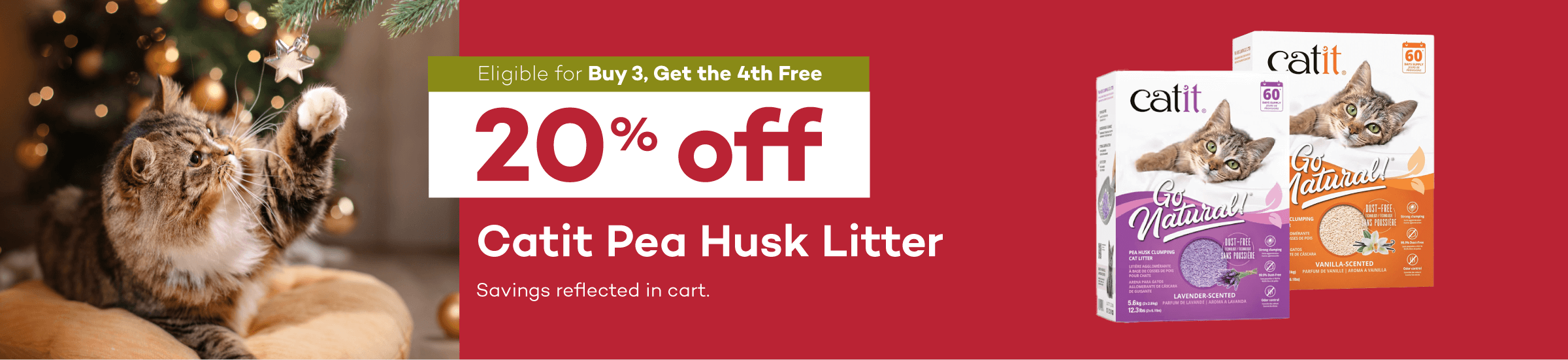 Eligible for Buy 3, Get the 4th Free 20% off Catit Pea Husk Litter Savings reflected in cart.