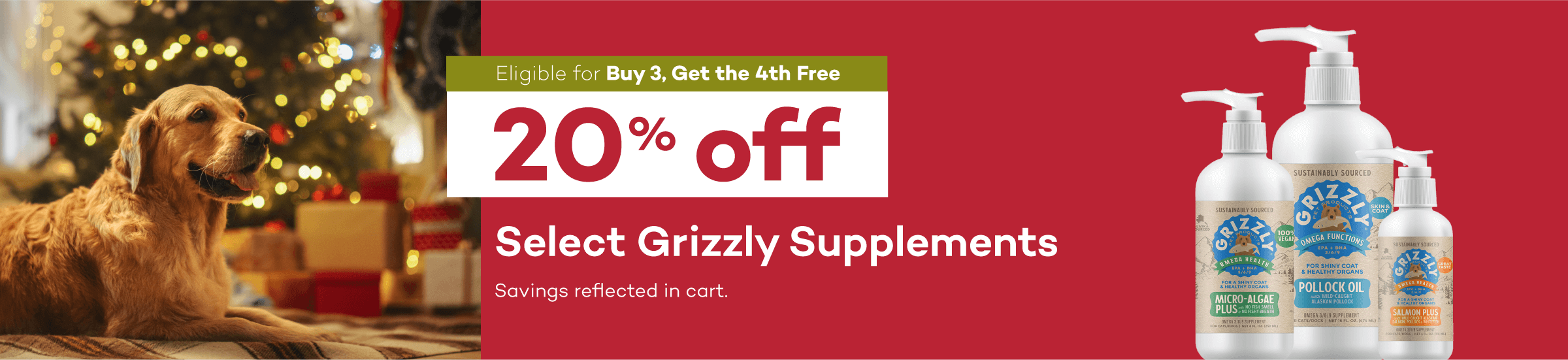 Eligible for Buy 3, Get the 4th Free 20% off Select Grizzly Supplements Savings reflected in cart.
