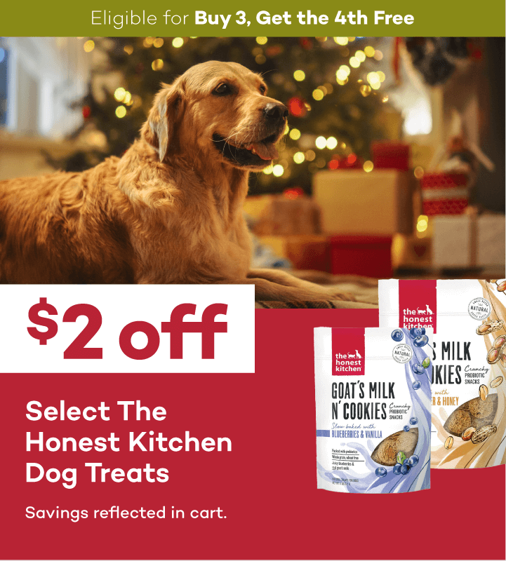 Eligible for Buy 3, Get the 4th Free $2 off Select The Honest Kitchen Dog Treats Savings reflected in cart.