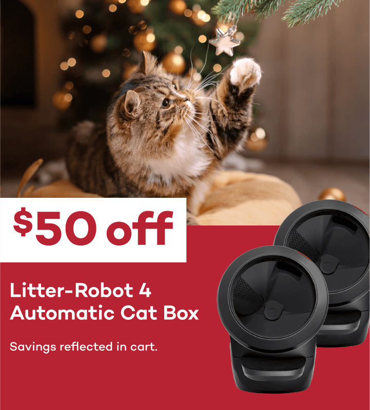 $50 off Litter-Robot 4 Automatic Cat Box Savings reflected in cart.
