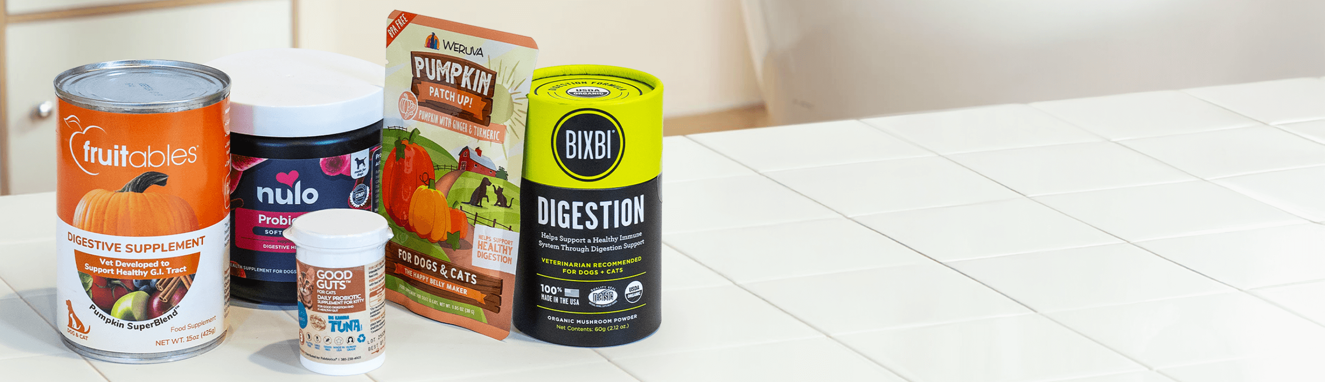 Assortment of products that help with digestion.