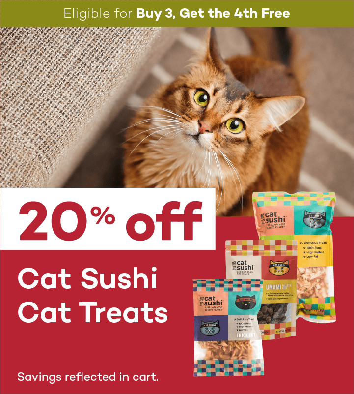 Eligible for Buy 3, Get the 4th Free. 20% off. Cat Sushi Cat Treats. Savings reflected in cart.