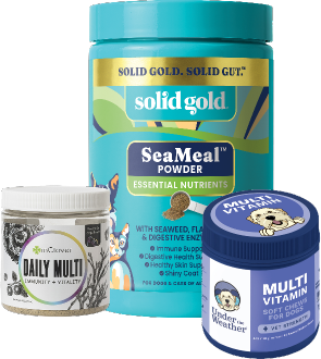 Assortment of multivitamin products for pets