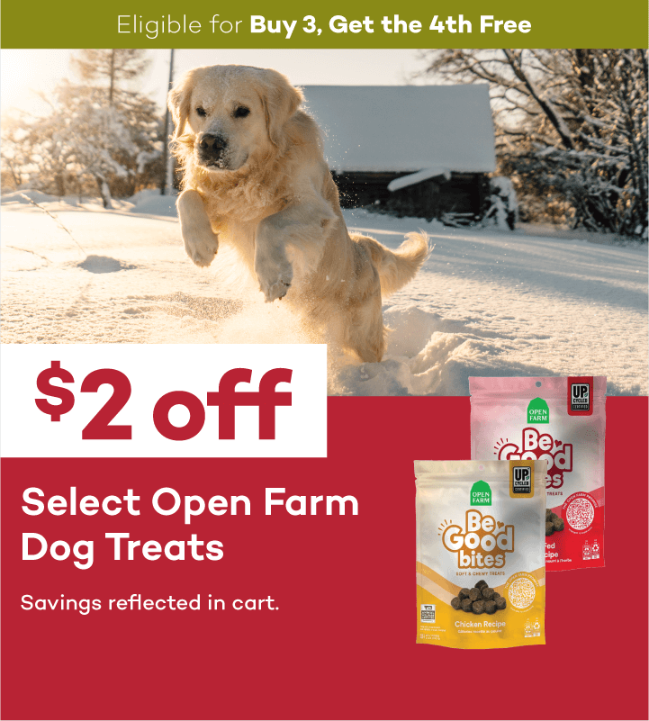 Eligible for Buy 3, Get the 4th Free. $2 off. Open Farm Dog Treats. Savings reflected in cart.
