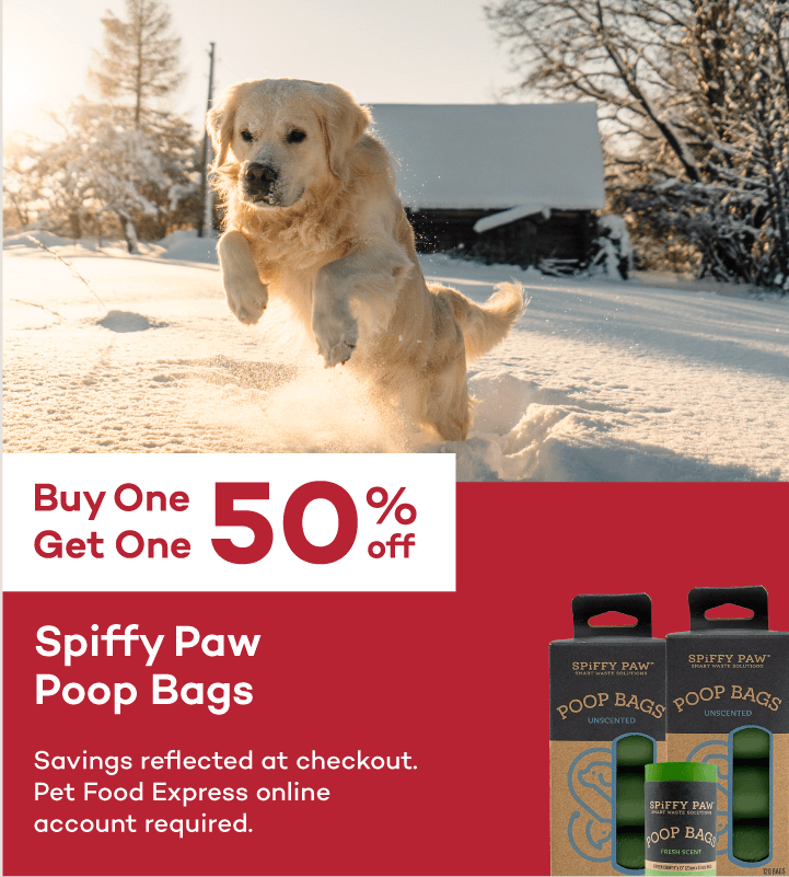 Buy One Get One 50% off. Spiffy Paw Poop Bags. Savings reflected at checkout. Pet Food Express online account required.