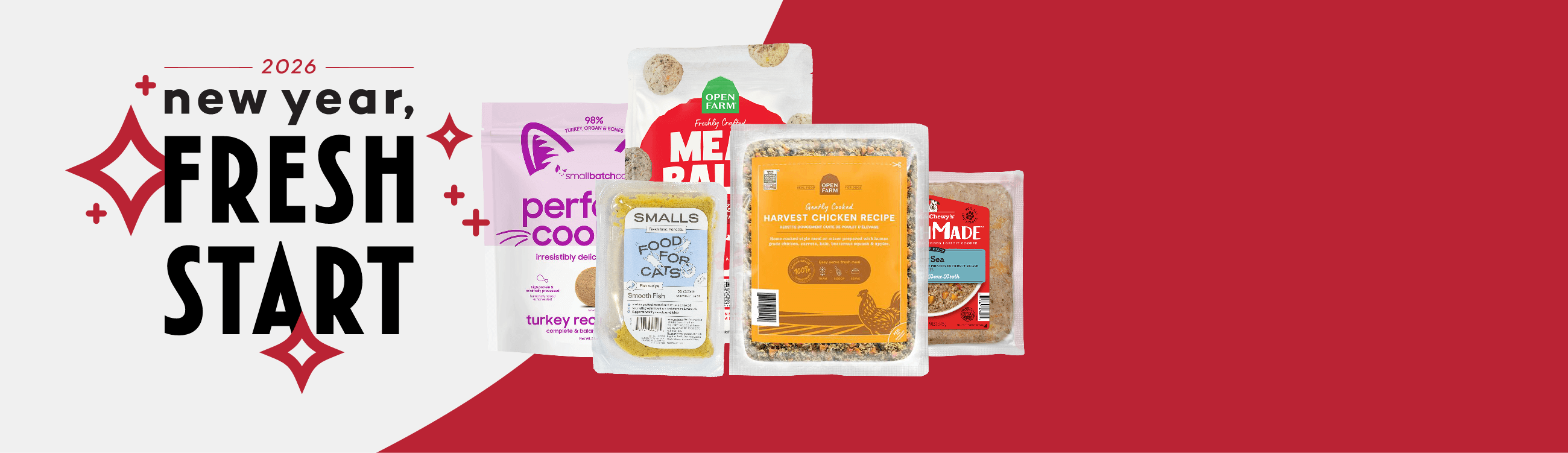 Assortment of products that are gently cooked