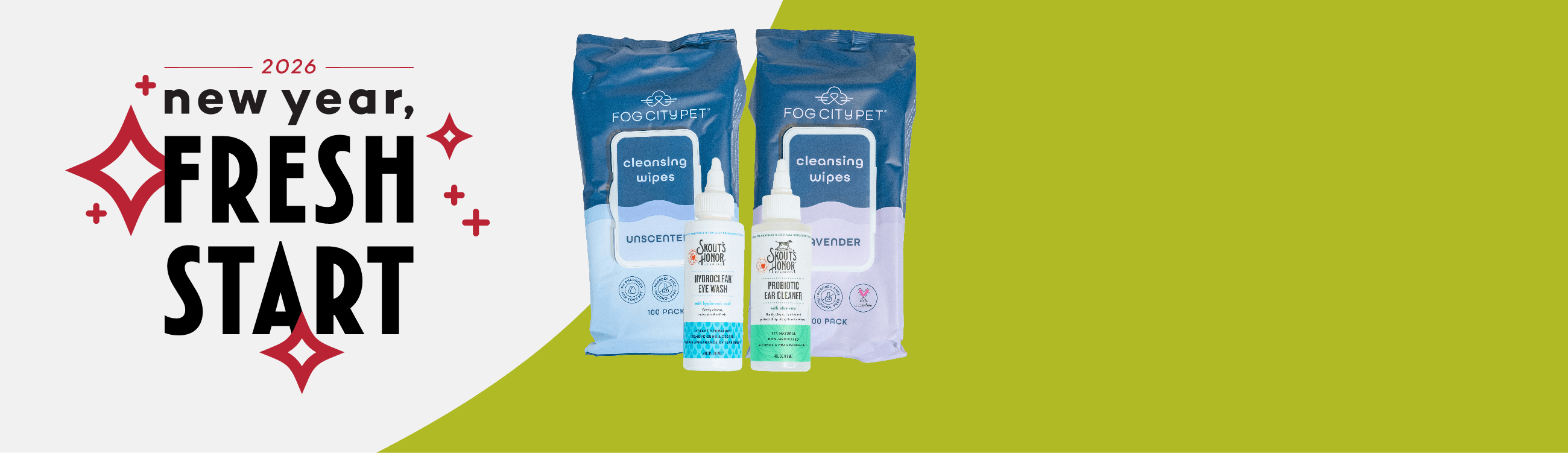 Assortment of Fog City grooming supplies