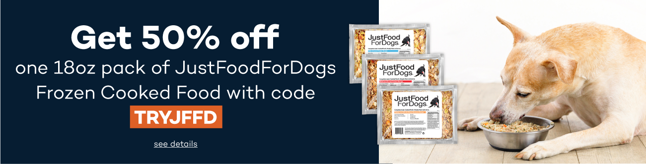 Get 50% off one 18 oz pack of JustFoodForDogs Frozen Cooked Food with code TRYJFFD. Click for details.