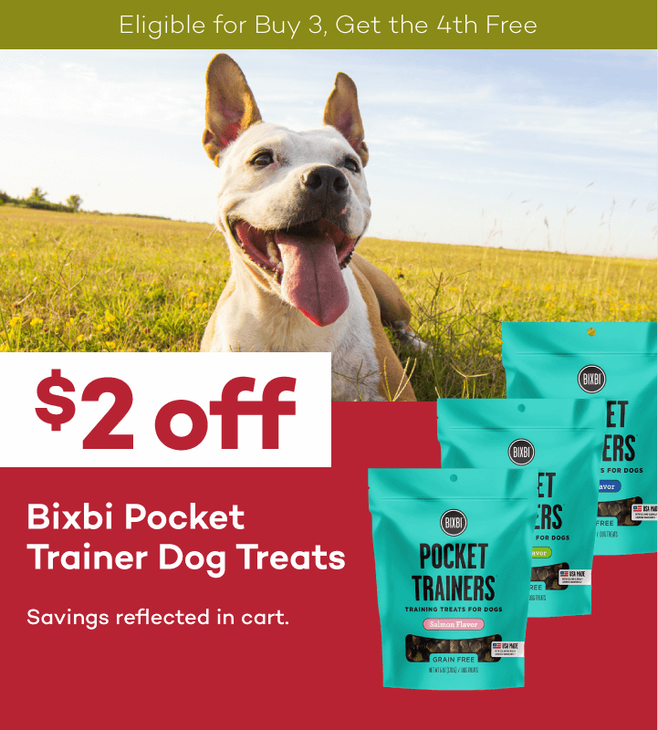 Eligible for Buy 3, Get the 4th Free | $2 off | Bixbi Pocket Trainer Dog Treats | Savings reflected in cart.