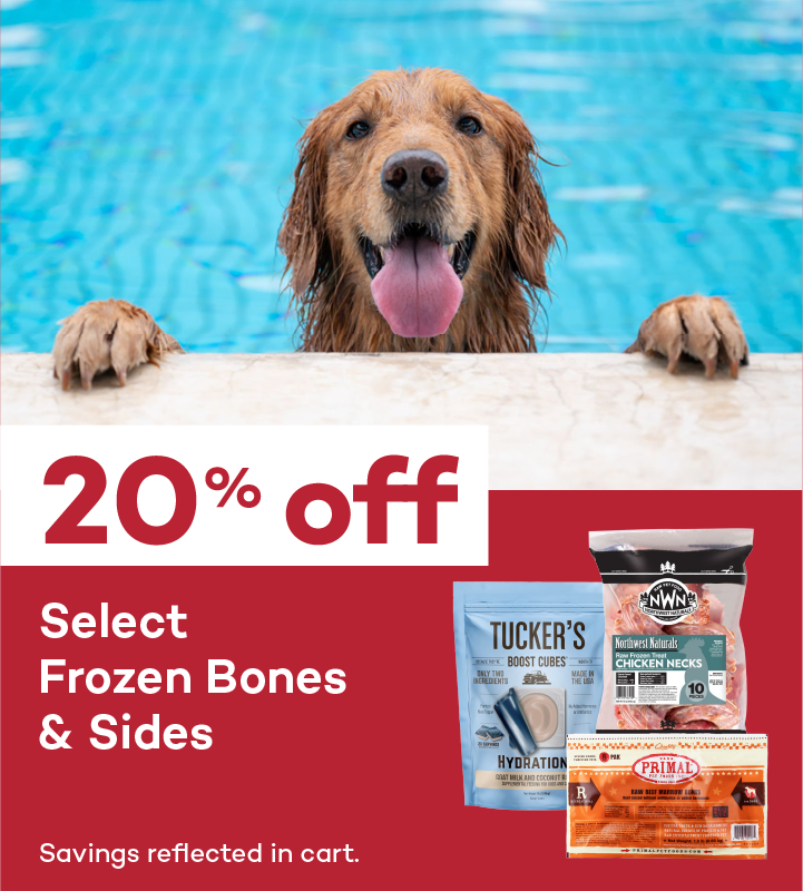 20% off. Select Frozen Bones & Sides. Savings reflected in cart.