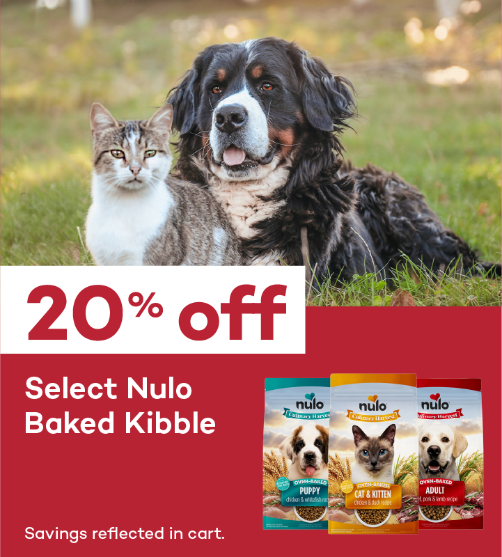 20% off. Select Nulo Baked Kibble. Savings reflected in cart.