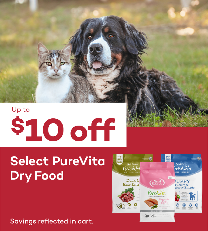 Up to $10 off. Select PureVita Dry Food. Savings reflected in cart.
