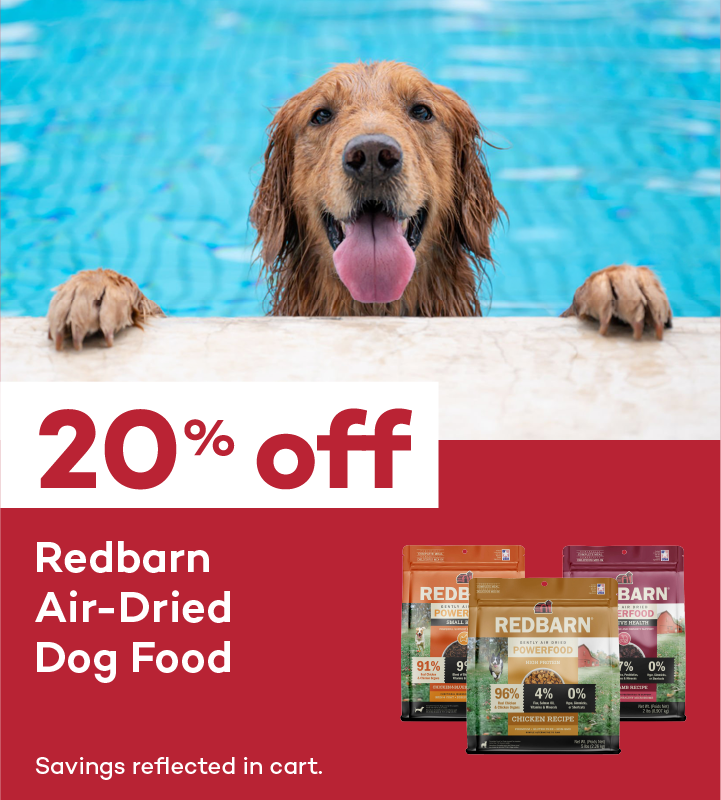20% off. Redbarn Air-Dried Dog Food. Savings reflected in cart.