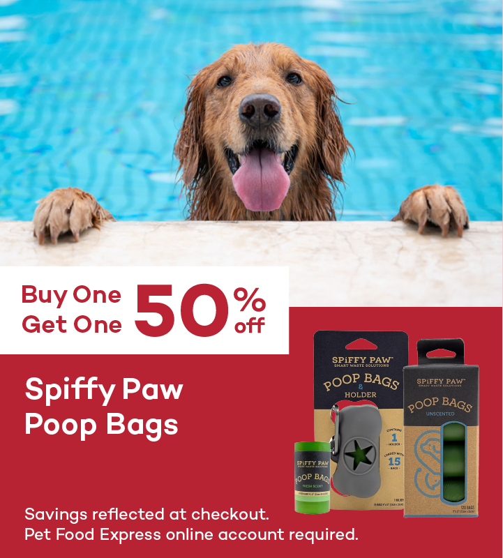 Buy One Get One 50% off. Spiffy Paw Poop Bags. Savings reflected at checkout. Pet Food Express online account required.