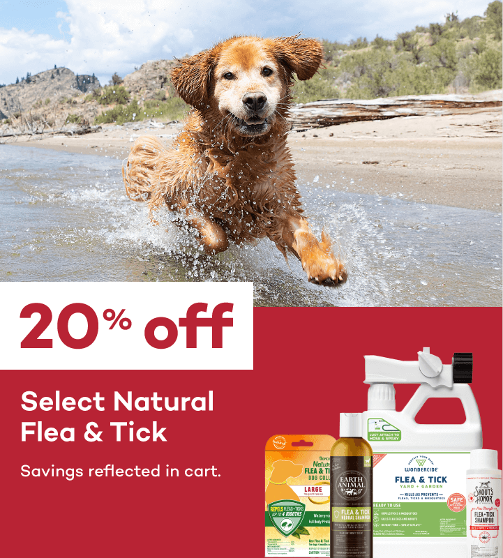 20% off Select Natural Flea & Tick Savings reflected in cart.