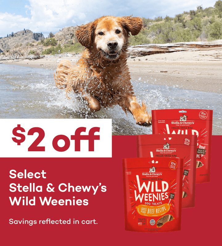 $2 off Select Stella & Chewy’s Wild Weenies Savings reflected in cart.
