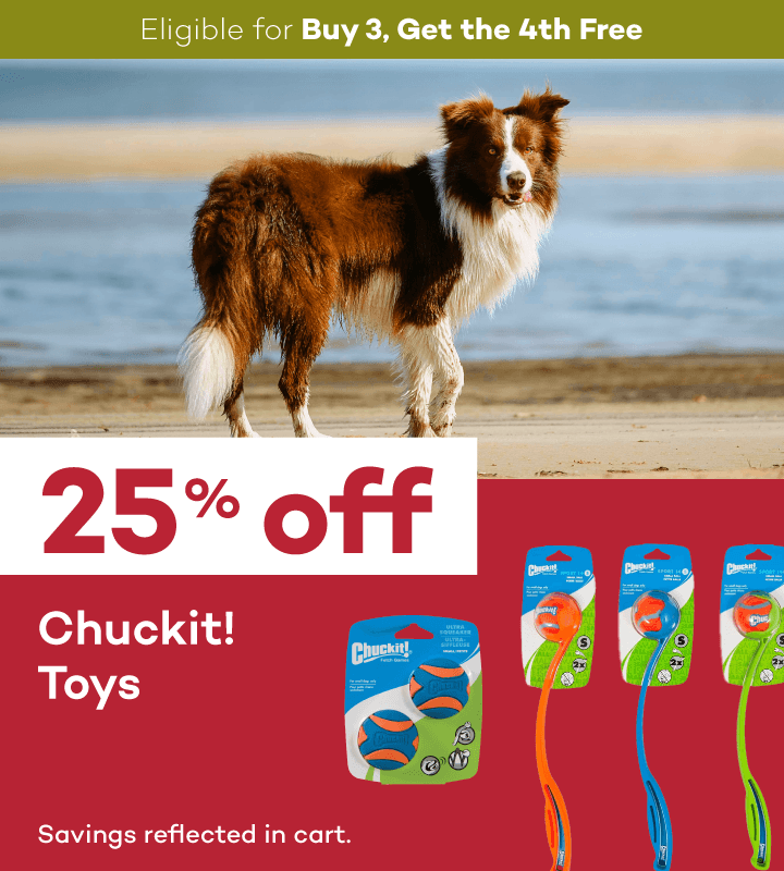 Eligible for Buy 3, Get the 4th Free. 25% off. Chuckit! Toys. Savings reflected in cart.
