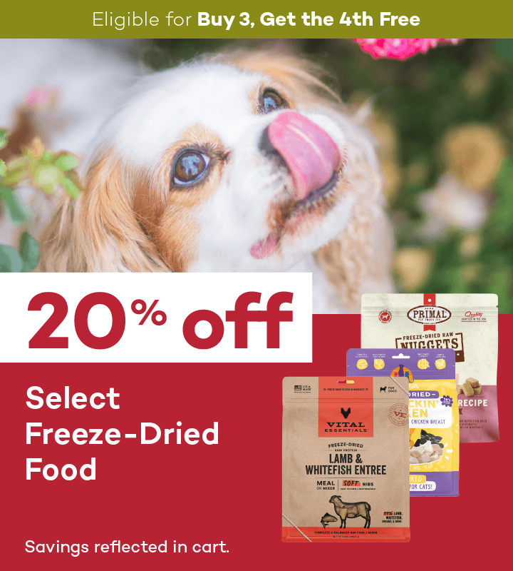 Eligible for Buy 3, Get the 4th Free. 20% off. Select Freeze-Dried Food. Savings reflected in cart.