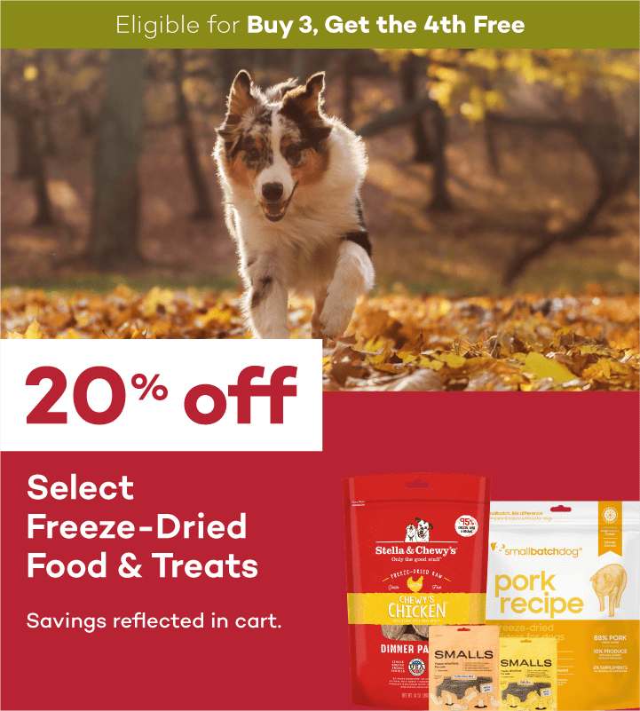 Eligible for Buy 3, Get the 4th Free. 20% off Select Bixbi Freeze-Dried Food. Savings reflected in cart.