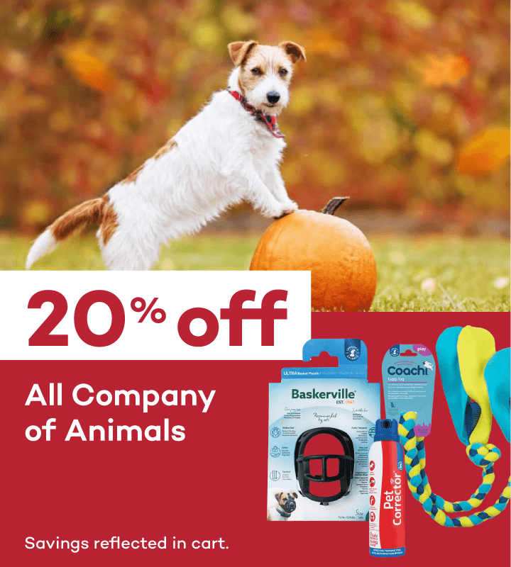 20% Off All Company of Animals. Savings reflected in cart.