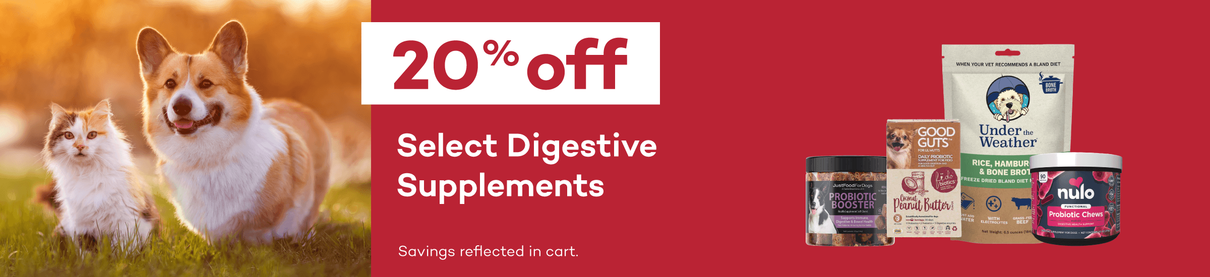 20% Off Select Digestive Supplements. Savings reflected in cart.