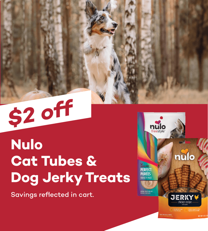 $2 off Nulo Cat Tubes & Dog Jerky Treats. Savings reflected in cart.