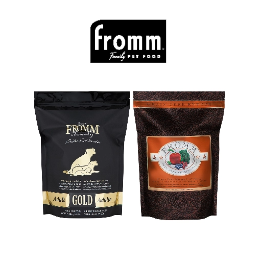 A variety of Fromm Family Pet Food products