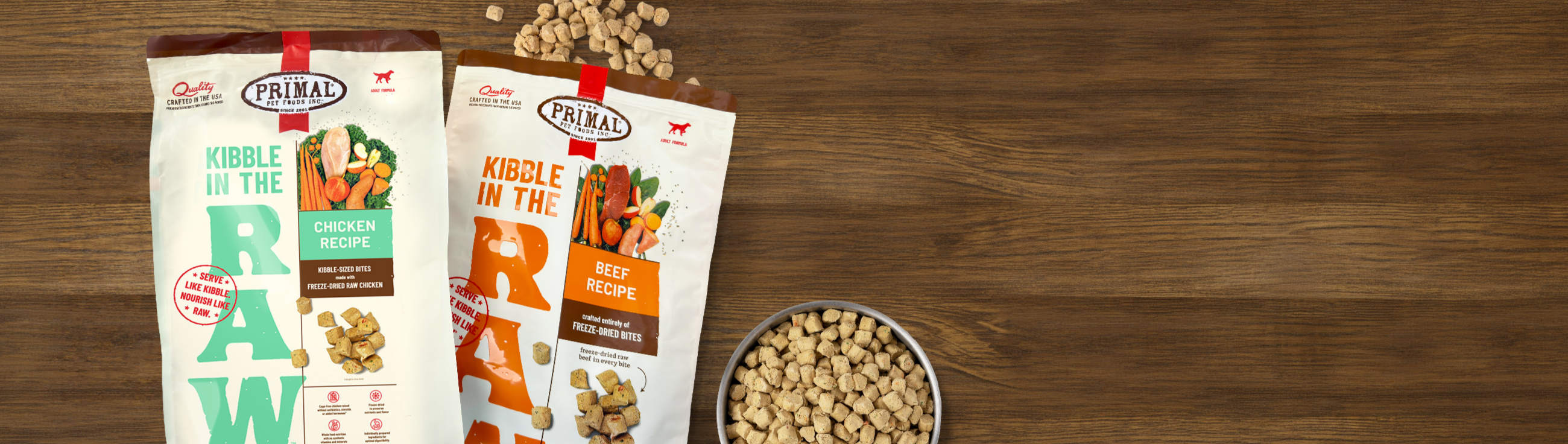 Primal kibble in the raw products