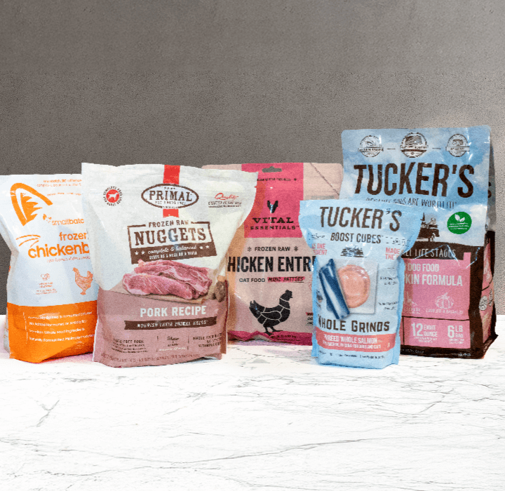 Assortment of raw frozen foods that are 20% off