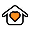 Icon of house with heart