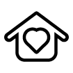 Icon of house with heart